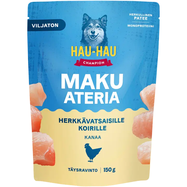 Hau-Hau Champion Makuateria Herkkävatsaisille koirille kanaa 150 g