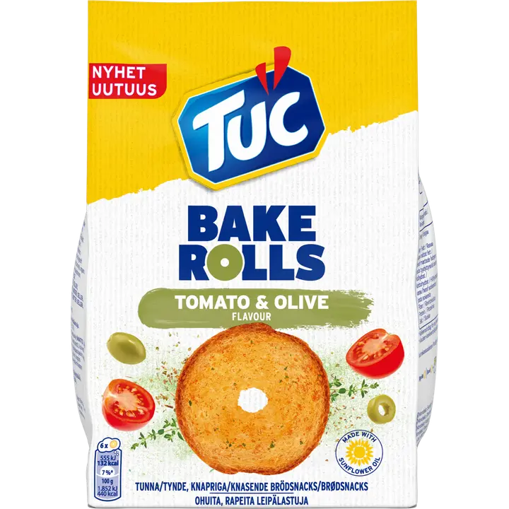LU TUC Bake Rolls Tomato Olives leipälastut 150g