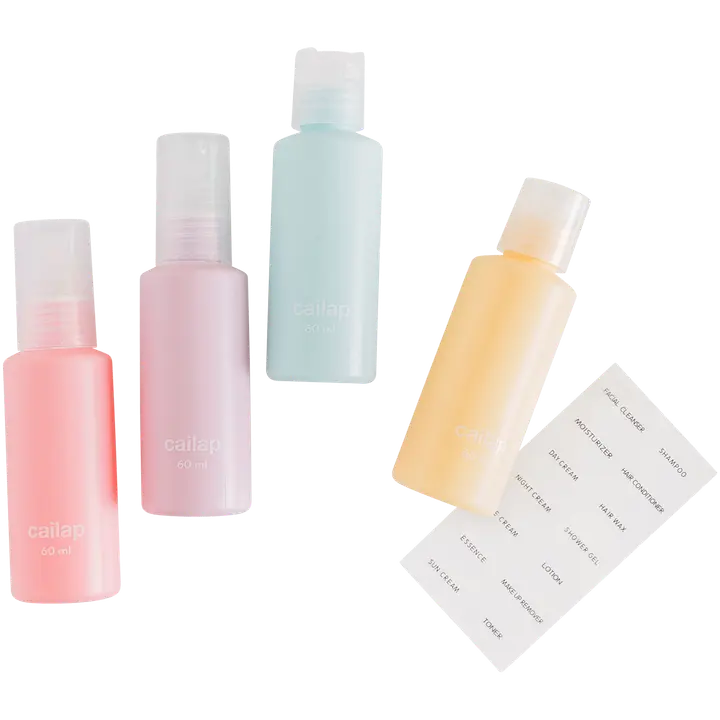 Cailap Matkapullot 4 kpl 60 ml, värikkäät