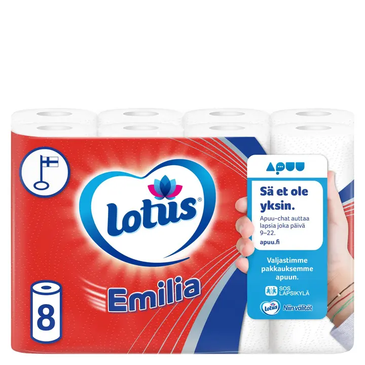 LOTUS Emilia talouspaperi valkoinen 8 rll