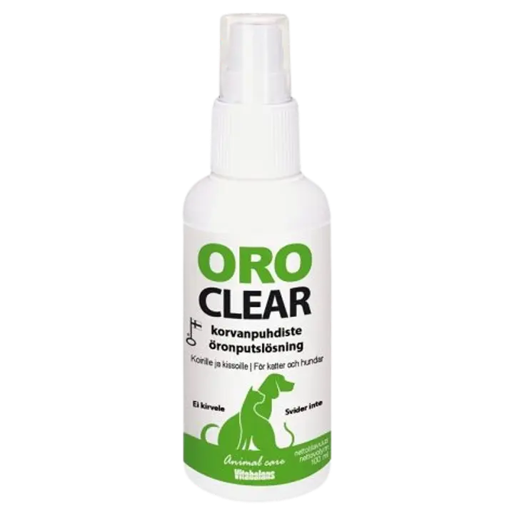 Oroclear hellävarainen korvanpuhdiste kissoille ja koirille 100 ml