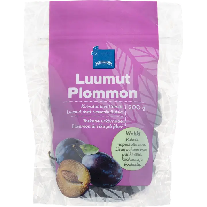 Rainbow 200g kuivatut kivettömät luumut