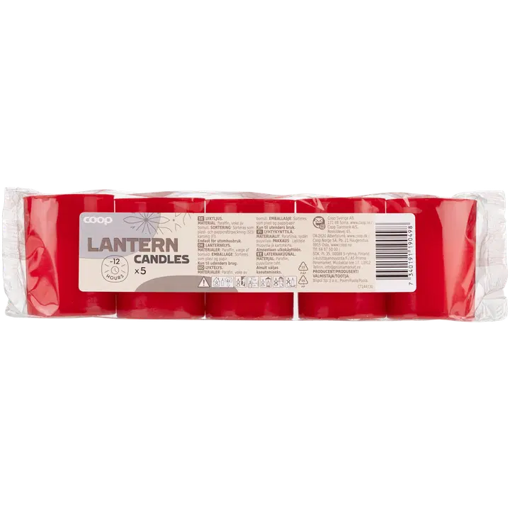 Coop lyhtykynttilä punainen pieni 5 kpl 12-15h