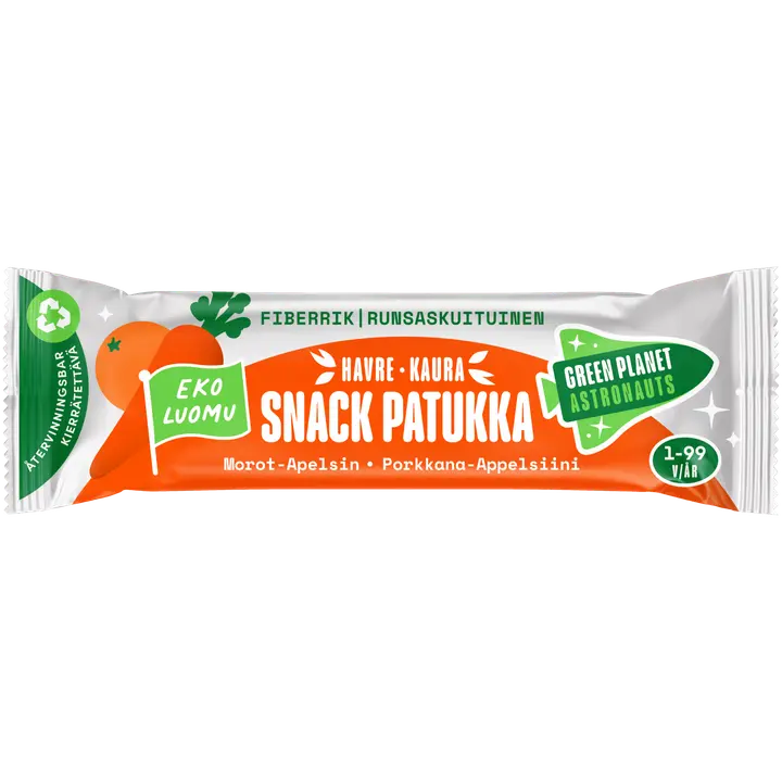 Green Planet Astronauts LUOMU kaurapatukka porkkana-appelsiini 25g 12kk+