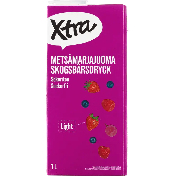 Xtra sokeriton metsämarjajuoma 1l