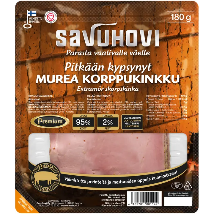 Savuhovi Pitkään Kypsynyt Murea Korppukinkku 180g