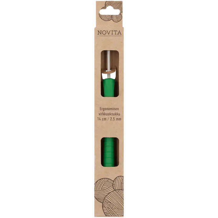 Novita Ergonominen Virkkuukoukku 14 cm 2,5 mm