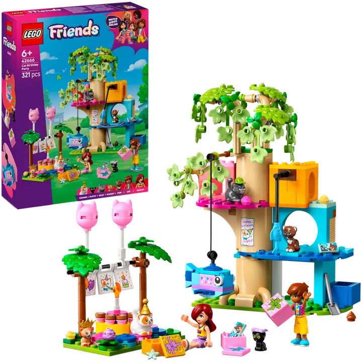 LEGO® Friends 42666 Kissan synttärijuhlat ja puumaja