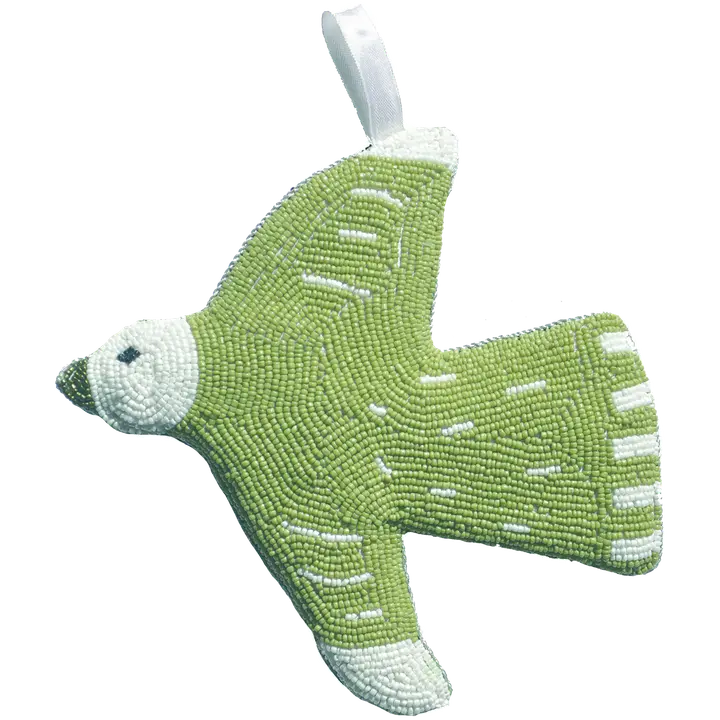 Mum's seinäkoriste Viherlintunen, nokka vasemmalla