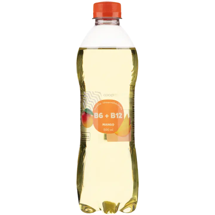 Coop mango B6 + B12-vitamiini hiilihapotettu juoma 0,5l