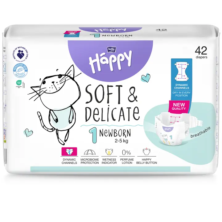 Happy Diapers Bella Newborn 1 teippivaippa 42 kpl 2-5 kg