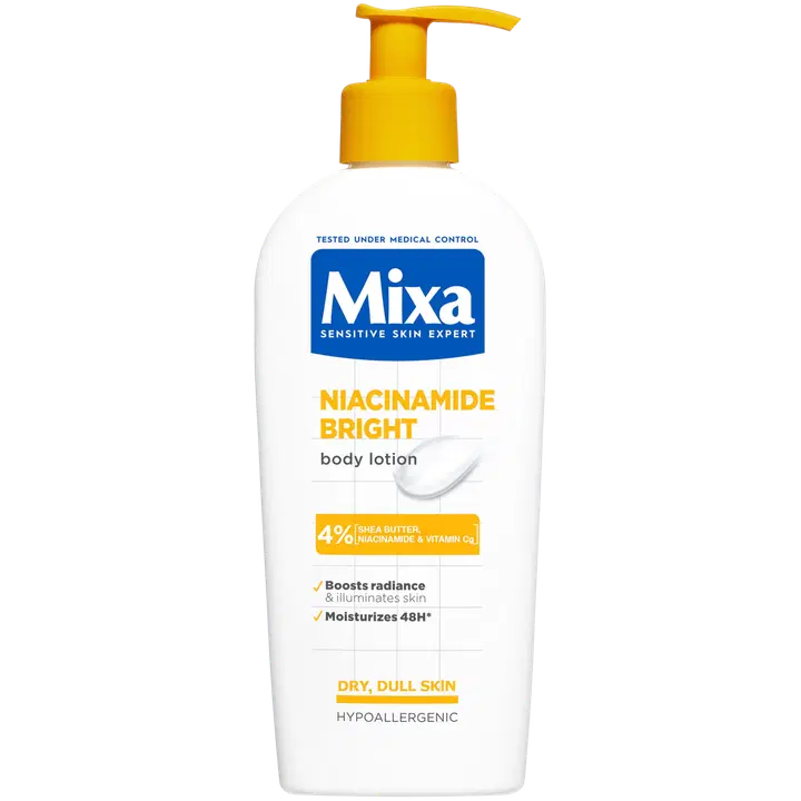 Mixa Niacinamide Brigh Vartalovoide Vartalovoide kuivalle ja samealle iholle 250ml