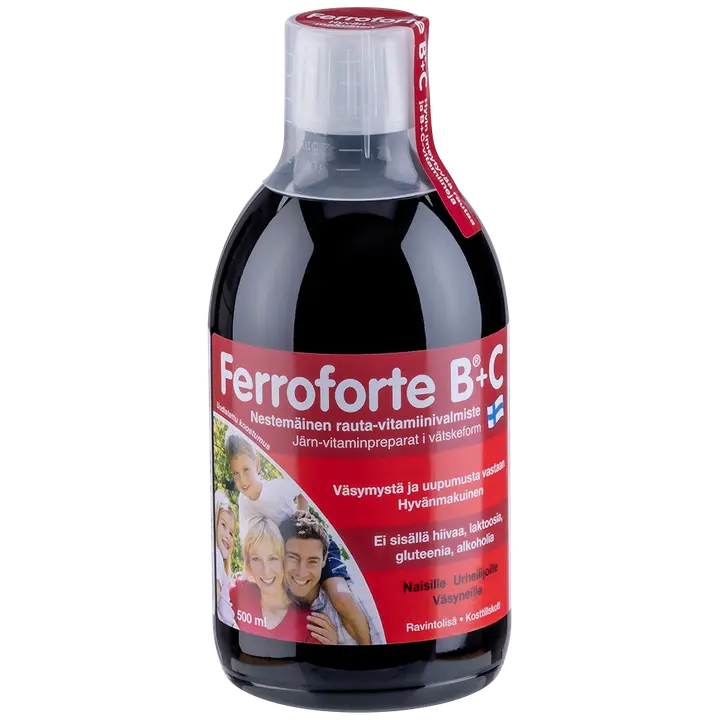 Ferroforte B + C vahva nestemäinen rauta-vitamiinivalmiste 500 ml