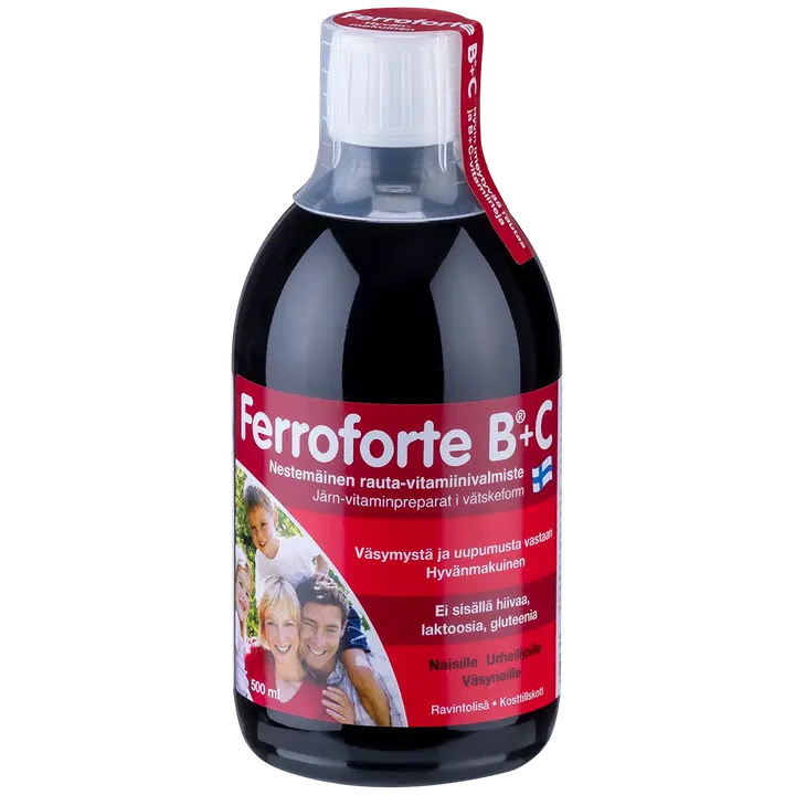 Ferroforte B + C nestemäinen rauta-vitamiinivalmiste 500 ml