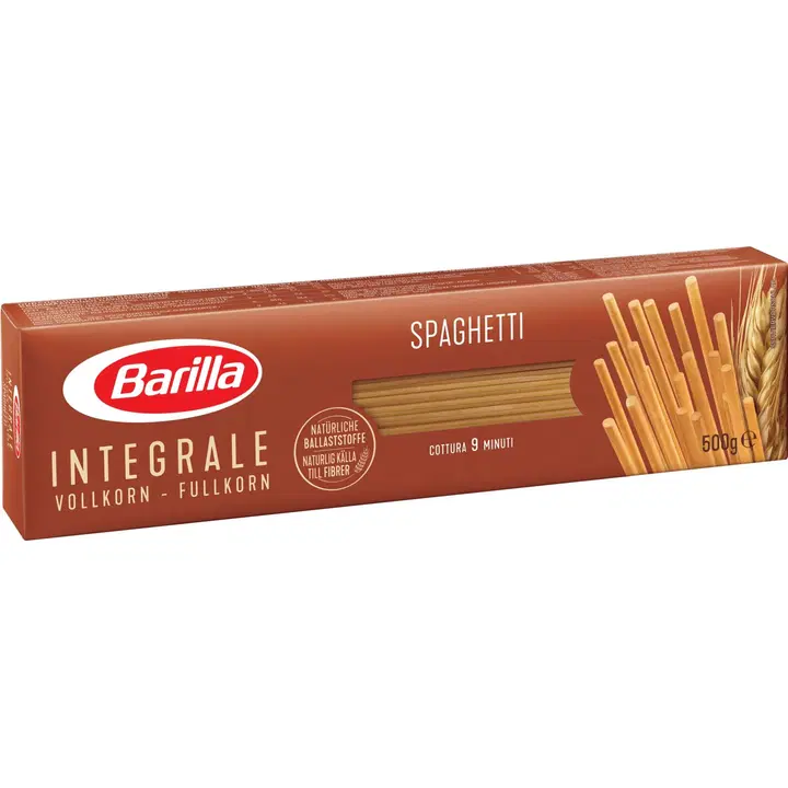 Barilla Täysjyvä Spaghetti durumtäysjyvävehnästä valmistettu pasta 500g