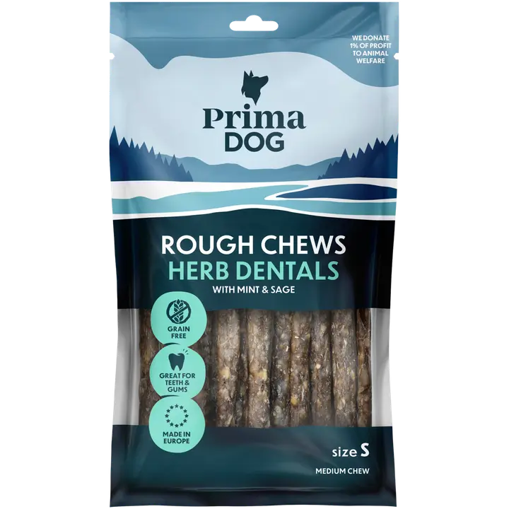 PrimaDog Rough Chews Hammashoitoluu yrtti S 12 cm, 14 kpl, 100 g