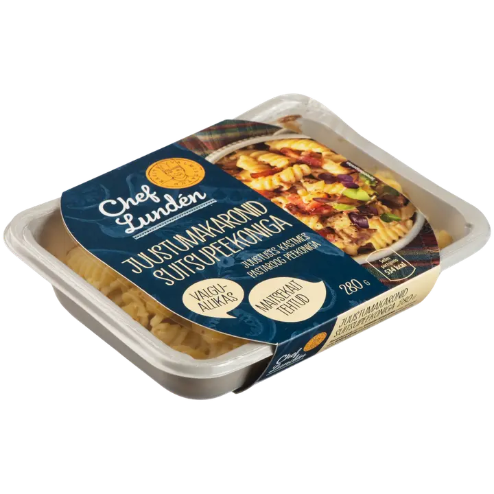 Chef Lunden .Juustumakaronid Suitsupeekoniga 280 G