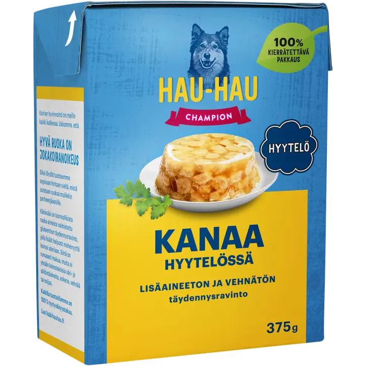 Hau-Hau koeratoit kanaliha tükkidega kastmes 375g