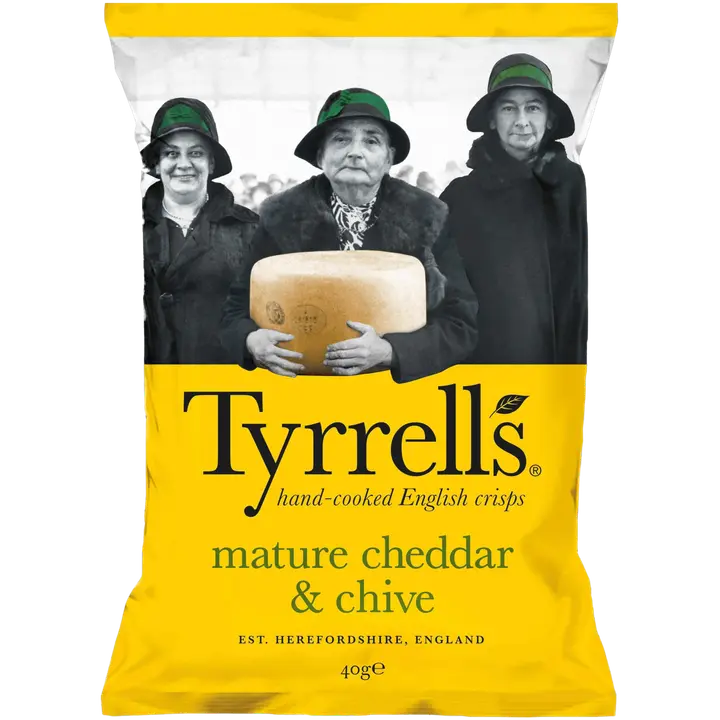 Tyrrell's kartulikrõpsud küpse cheddari juustu ja murulauguga 150g