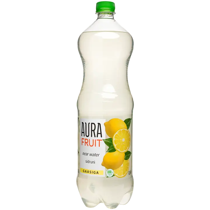 Aura Fruit sidruni maitsestatud vesi gaasiga 1,5 l