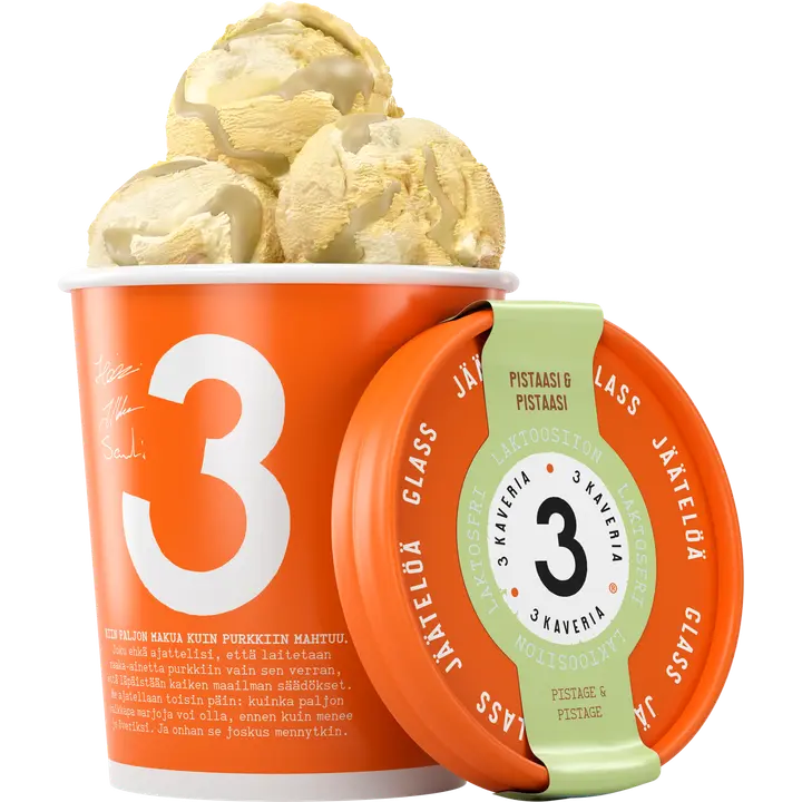 Kolmen Kaverin Jäätelö Laktoositon Pistaasi & Pistaasi jäätelö 500ml/400g