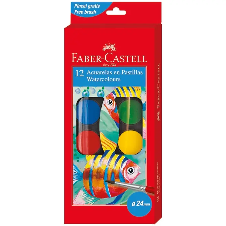 Faber-Castell vesivärit ja sivellin