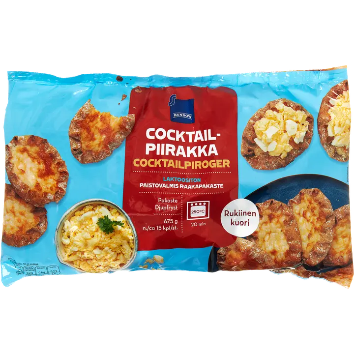 Rainbow Cocktailpiirakka 15kpl 675g, raakapakaste