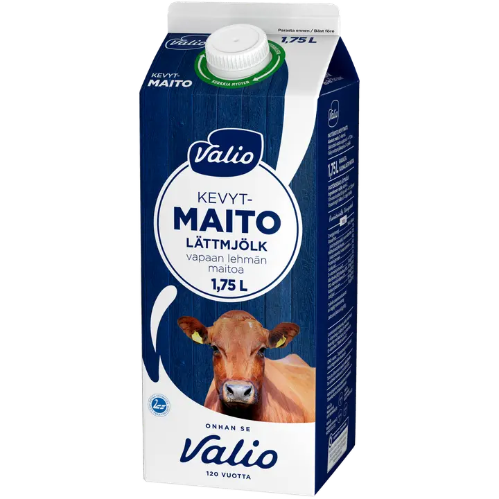 Valio vapaan lehmän kevytmaito 1,75 l