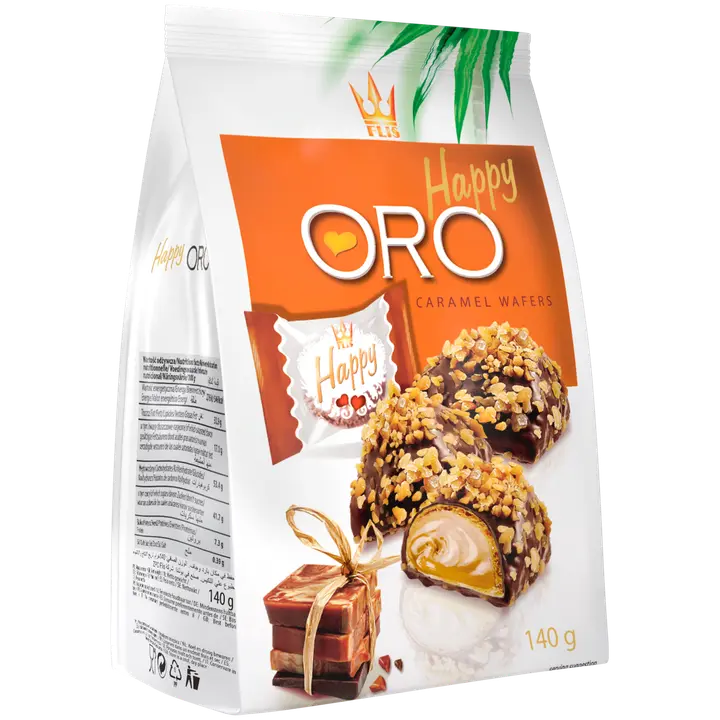 Happy oro caramel wafers 140g