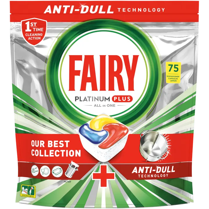 Fairy Platinum Plus All in One Anti-Dull 75kpl konetiskitabletti