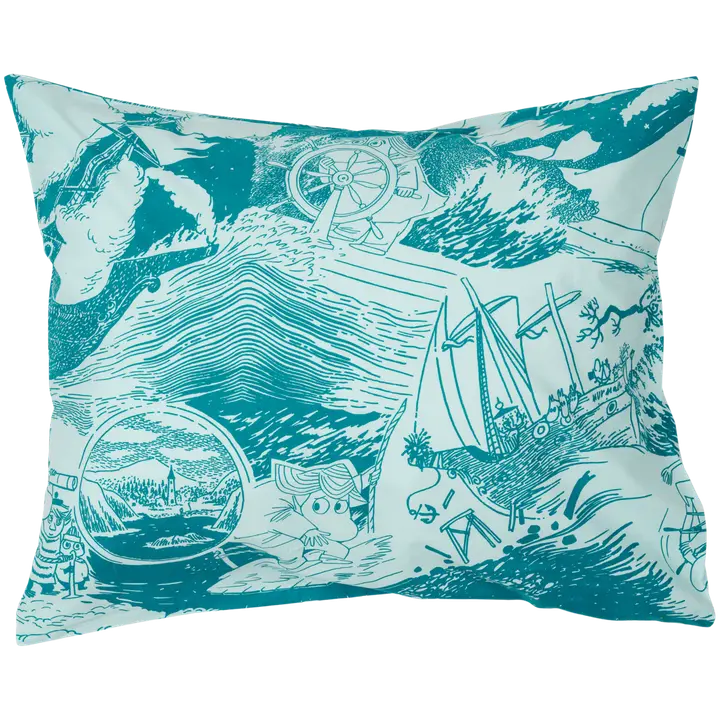 Moomin Arabia  Muumi tyynyliina 50x60cm  Purjehdus GOTS
