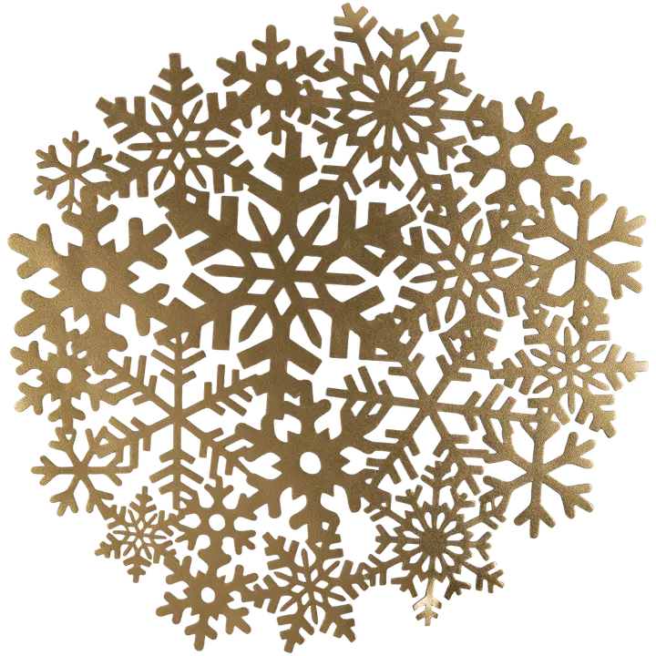 House pöytätabletti Snowflakes 36x41 cm kulta