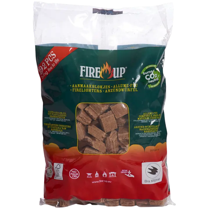 Süütekuubikud CO2 Neutral 192 tk, lõhnatud, põlemisaeg 8 - 10 min.