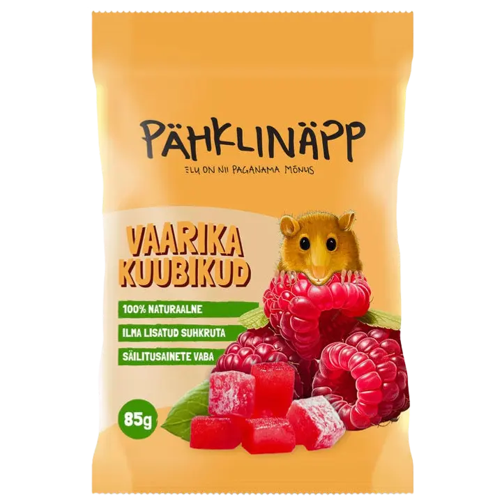 Pähklinäpp vaarikakuubikud 85 g