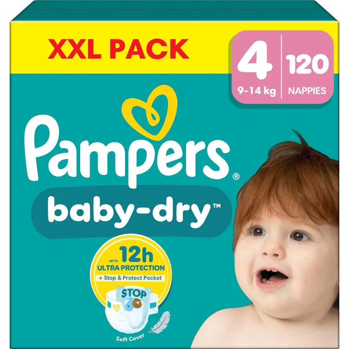 Pampers BabyDry S4 9-14kg 120kpl vaippa