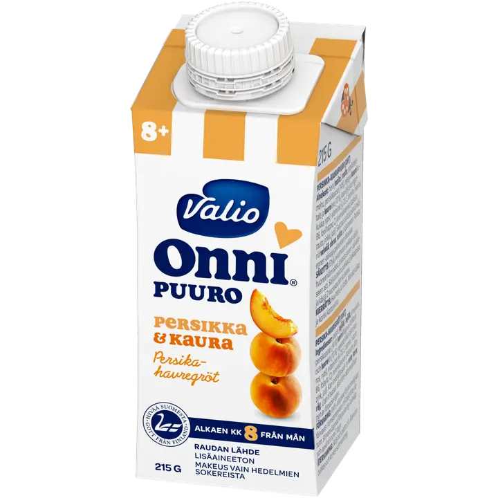 Valio Onni® persikka-kaurapuuro 215 g UHT (alk 8 kk)