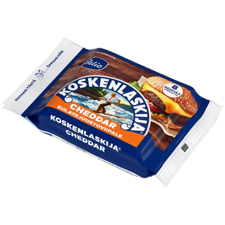 Valio Koskenlaskija® e200 g cheddar sulatejuustoviipale laktoositon