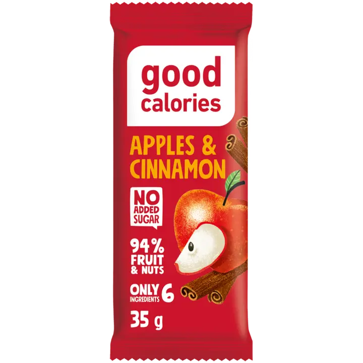 Energia datlibatoon GOOD CALORIES kuivatatud õunte, india pähklite ja kaneeliga , 35g