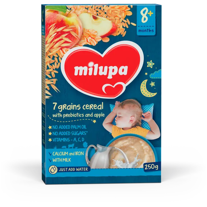 Milupa HEA UNE 7-viljapuder õunte ja prebiootikumidega, 8K+, 250g