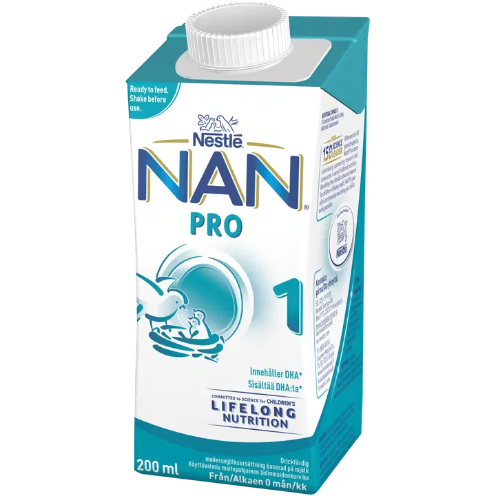 Nestlé Nan 200ml Pro 1 maitopohjainen käyttövalmis äidinmaidonkorvike