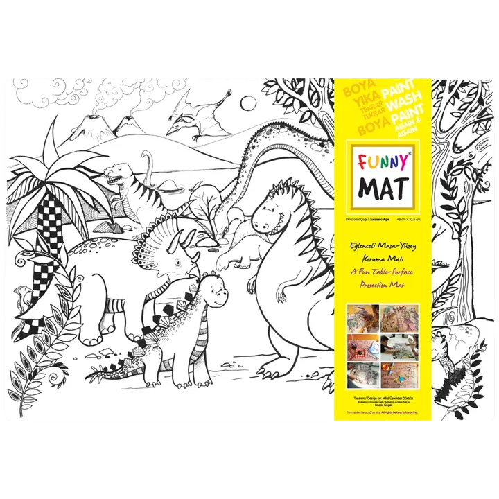Lauamatt korduv-värvitav dinosaurused 48 x 33,5 cm