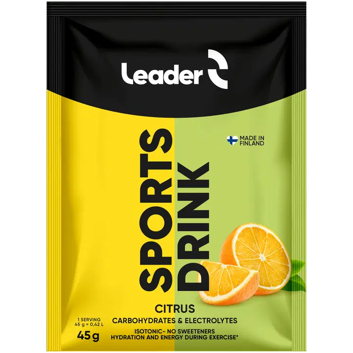 Leader Sports Drink sitruksenmakuinen urheilujuomajauhe 45 g