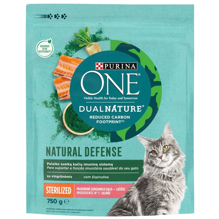 Purina One DualN steril.kassile lõhe/spirulina 750g