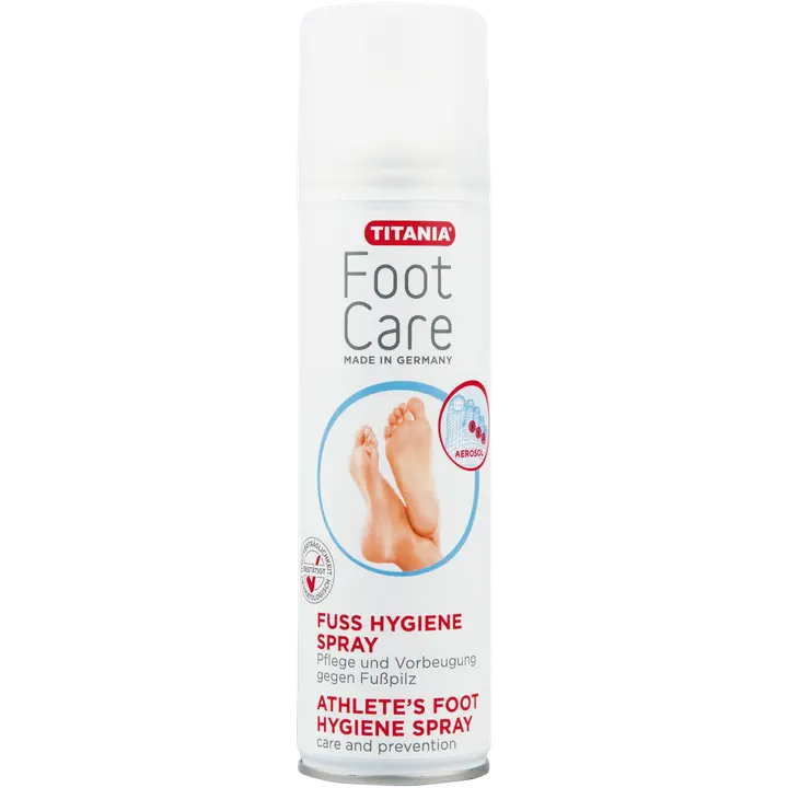 Titania Foot Care virkistävä jalkasuihke antaa jaloille kevyen ja raikkaan tuoksun ja pitää jalat raikkaana koko päivän. Jalkasuihke neutraloi hajuja ja vähentää kosteutta.