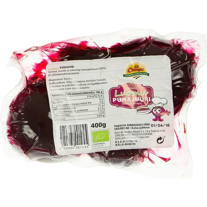 Esikeitetty punajuuri luomu 400 g