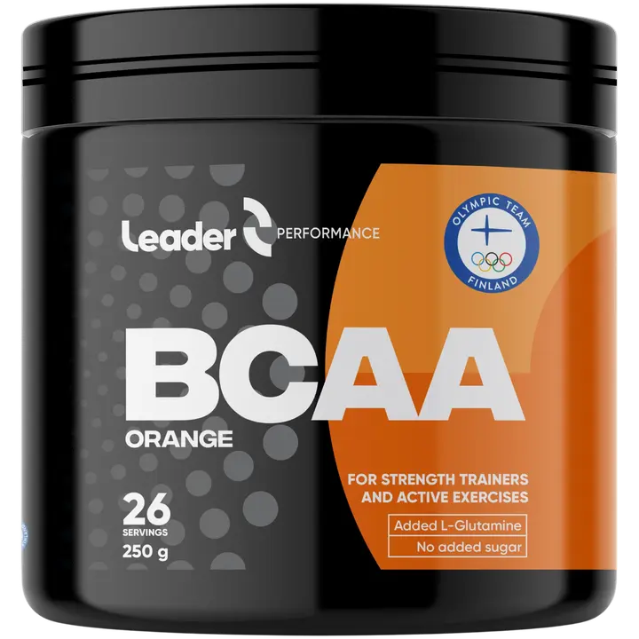 Leader Performance ravintolisä BCAA aminohappojuomajauhe appelsiininmakuinen 250 g