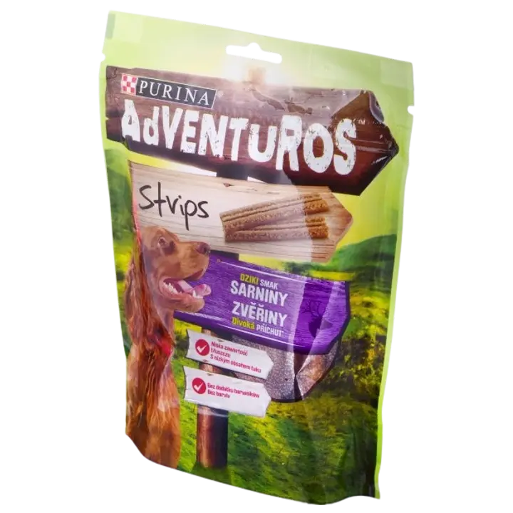 Purina Adventuros närimispulgad Strips hirv 90g