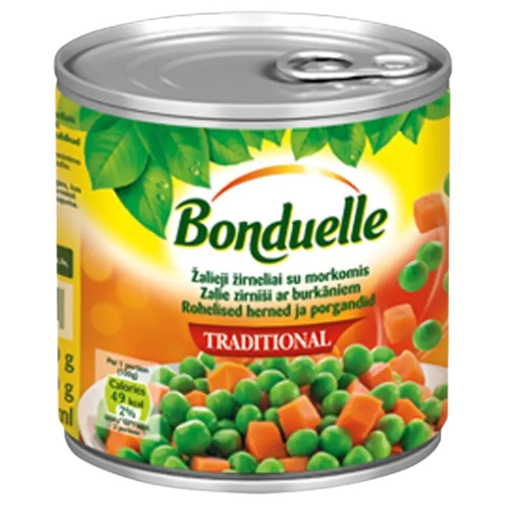 Bonduelle herne ja porgandi kuubikud 400/240 g