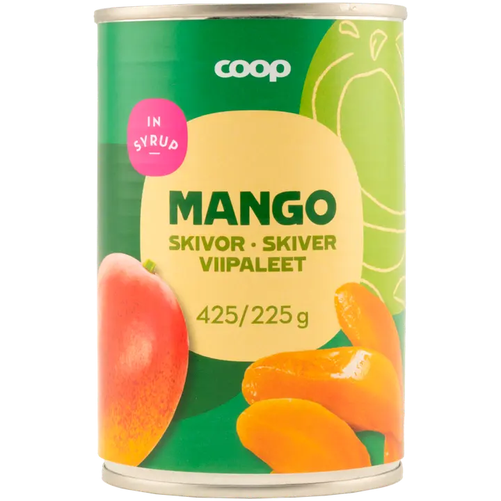 Coop mangoviipaleet sokeriliemessä 425/225 g