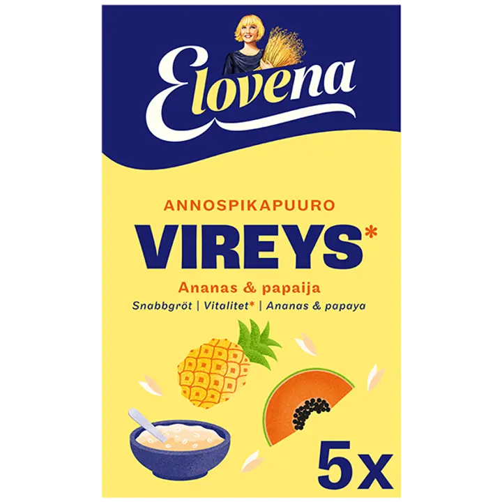 Elovena 175g vireys ananas & papaija annospikapuuro